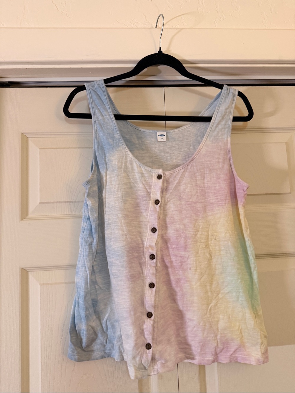 Old Navy Tie-Dye Pastel Button-Front Tank Top